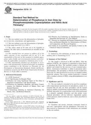 リンモリブデン酸塩共沈法および硝酸滴定による鉄鉱石中のリンの定量のための標準試験法