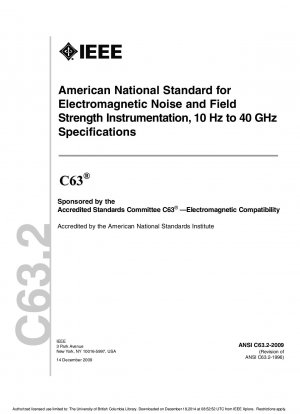 10 Hz ～ 40G GHz の電磁ノイズおよび電界強度計測に関する米国国家標準仕様