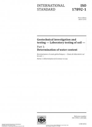地質工学的調査と検査 土壌の実験室検査 パート 1: 含水量の測定