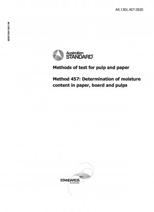 パルプおよび紙の試験方法 メソッド 457: 紙、板紙およびパルプの水分含有量の測定