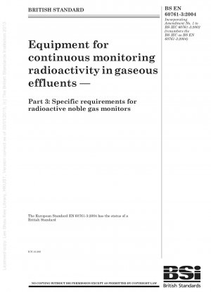 排ガス排出物の連続監視のための放射性装置 - パート 3: 放射性希ガス監視装置の特定の要件