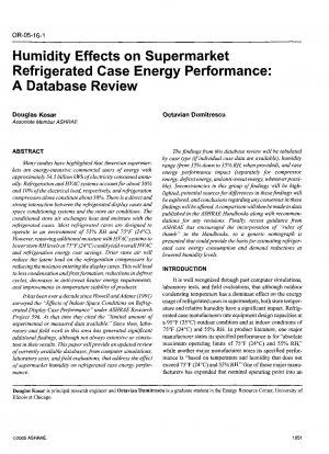スーパーマーケットの冷蔵キャビネットのエネルギー性能に対する湿度の影響: データベースのレビュー