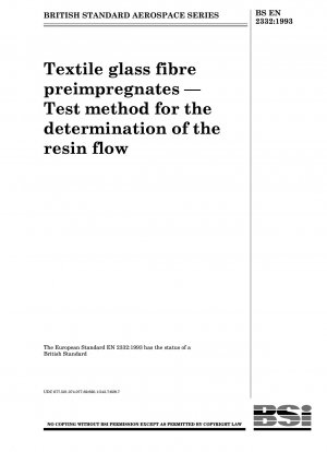 繊維用ガラス繊維予備含浸樹脂の流動性を測定するための試験方法