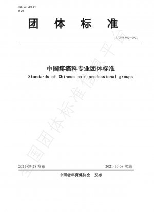 中国のペインケア専門家グループの基準