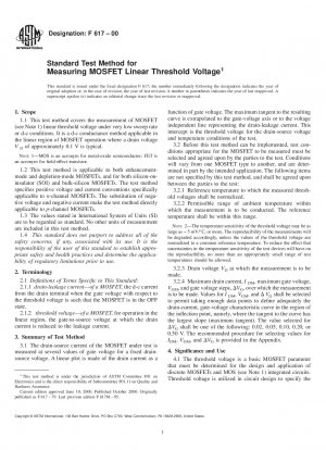MOSFET の線形しきい値電圧を測定するための標準試験方法 (2006 年に廃止)