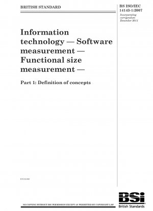 情報技術 - ソフトウェア測定 - 機能サイズ測定 第 1 部: 概念定義