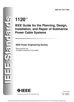 海底電力ケーブル システムの計画、設計、設置、保守に関する IEEE ガイド