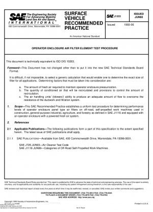 オペレータアクセサリのエアフィルタテスト手順に関する推奨事項、1993 年 6 月