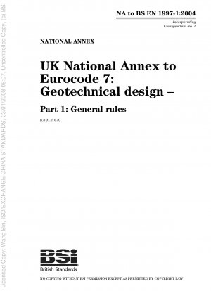 欧州規則の英国国家附属書 7: 土木技術設計、パート 1: 一般規則