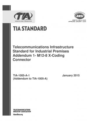 工業用施設向け電気通信インフラストラクチャ規格補遺 1 - M12-8 X コーディング コネクタ