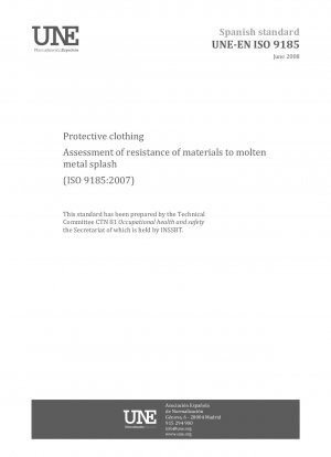 溶融金属飛沫に対する防護服素材の耐性の評価 (ISO 9185:2007)