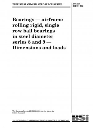 ベアリング — 鋼製直径シリーズ 8 および 9 の本体回転剛体単列ボールベアリング — 寸法と荷重