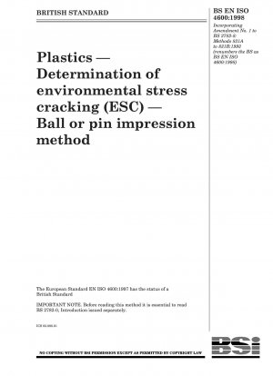 プラスチック - 環境応力亀裂の測定 (ESC) - ボールまたはピンインプリント法