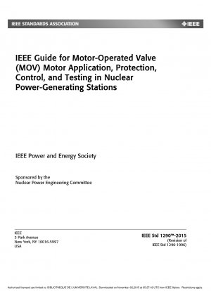 原子力発電所電動バルブ (MOV) モーターのアプリケーション、保護、制御、およびテストに関する IEEE ガイド