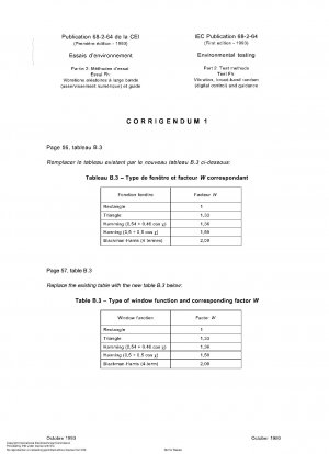 環境試験パート 2-64: 試験方法試験 Fh: 振動、広帯域ランダム (CNC) およびガイダンス