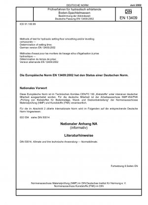 水圧硬化床平滑化コンパウンドの試験方法、硬化時間の決定、ドイツ語版 EN 13409:2002
