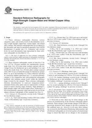 高強度銅基鋳物およびニッケル銅合金鋳物の標準参考放射線写真