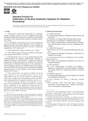 放射線処理のための日常的な線量測定システムの校正の標準的な方法