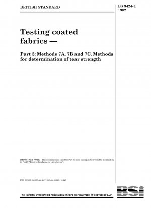 コーティングされた生地の試験パート 5: 方法 7A、7B、および 7C. 引裂強度の測定方法