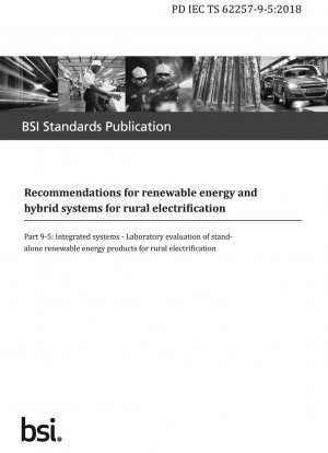 地方電化のための再生可能エネルギーとハイブリッド システムに関する推奨事項 統合システム 地方電化のための独立した再生可能エネルギー製品の研究室での評価