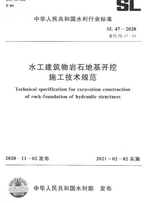 水理構造物の岩盤基礎の掘削および施工に関する技術仕様書