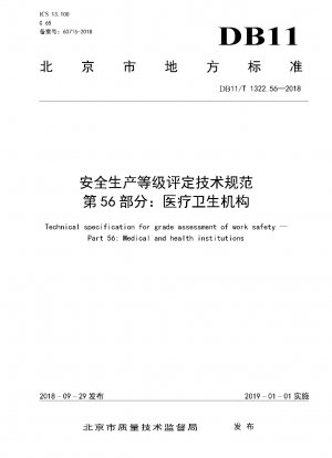製造安全レベル評価の技術仕様パート 56: 医療および保健機関