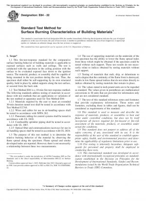 建材の表面燃焼特性に関する標準試験方法