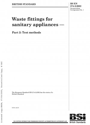 衛生陶器廃棄物付属品 - パート 2: 試験方法
