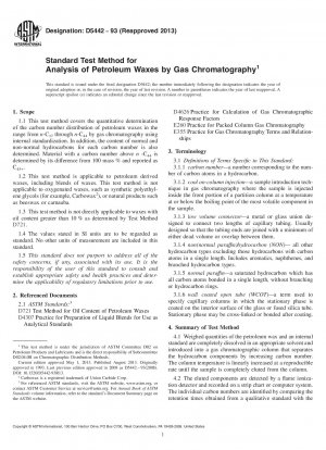 ガスクロマトグラフィーによる石油パラフィン分析の標準試験法