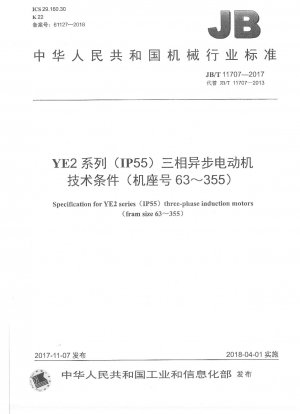 YE2シリーズ（IP55）三相非同期モータ技術条件（枠番63～355）