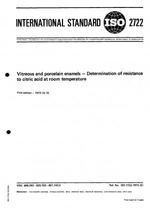 釉薬とエナメル - 室温でのクエン酸に対する耐性の測定