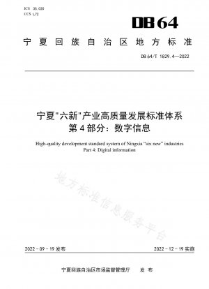 寧夏回族自治区「六新」産業高品質発展基準体系 第4部：デジタル情報
