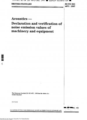音響：機械および装置からの騒音放射値の測定と検出 ISO 4871-1996