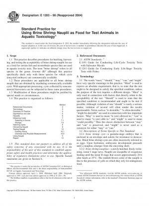 水毒学における動物実験の試験食品として使用される海産エビの標準的な慣行