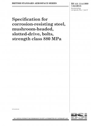 耐食鋼製キノコ頭マイナスドライブボルトの仕様 強度レベル 880 MPa