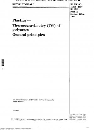 プラスチック、ポリマーの熱重量測定、一般原則 ISO 11358-1997