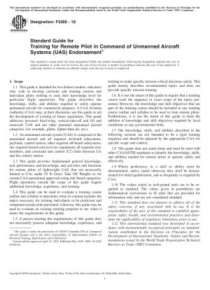 無人航空機システム (UAS) 承認済みリモート パイロット トレーニングの標準ガイド
