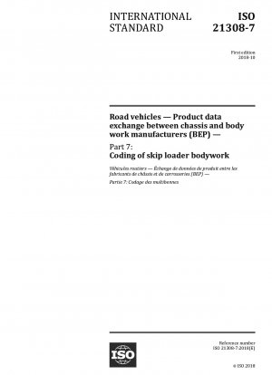 道路車両 - シャーシと車体メーカー間の製品データ交換 (BEP) - パート 7: スキップ ローダー ボディ コーディング