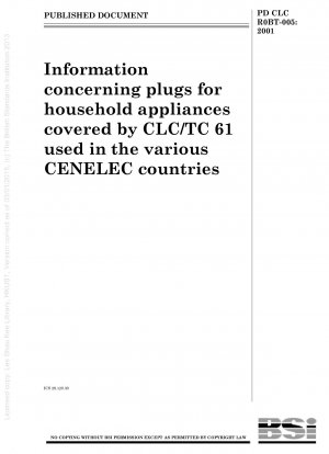 CENELEC 各国で使用されている CLC/TC 61 の対象となる家電プラグに関する情報