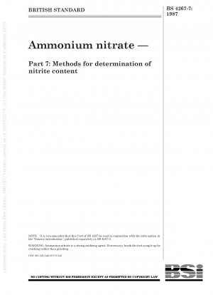 硝酸アンモニウム 第 7 部：亜硝酸塩含有量の測定方法