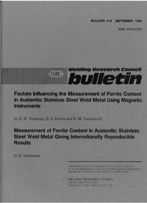 パート 1: オーステナイト系ステンレス鋼の溶接金属などのフェライト含有量を測定するための磁気機器の使用に影響する要因